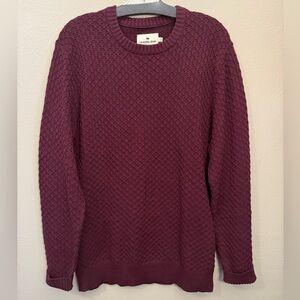 The Normal Brand Men’s Pique Stitch Crewneck Oxblood Burgundy Sweater Size Large